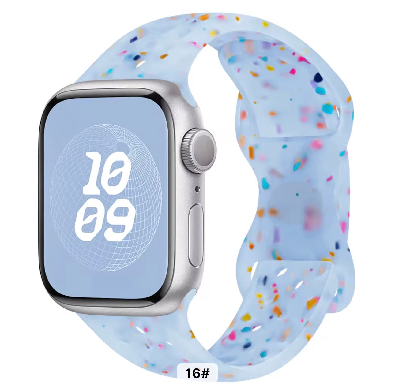 Transparent Confetti Pattern Silicone Smartwatch Band