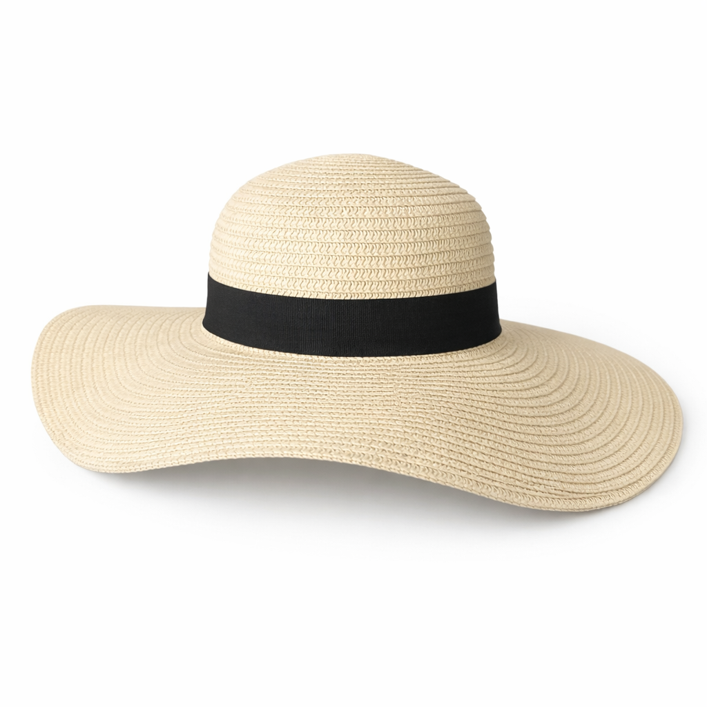 Women's Sun Straw Beach Hat Wide Brim UPF 50