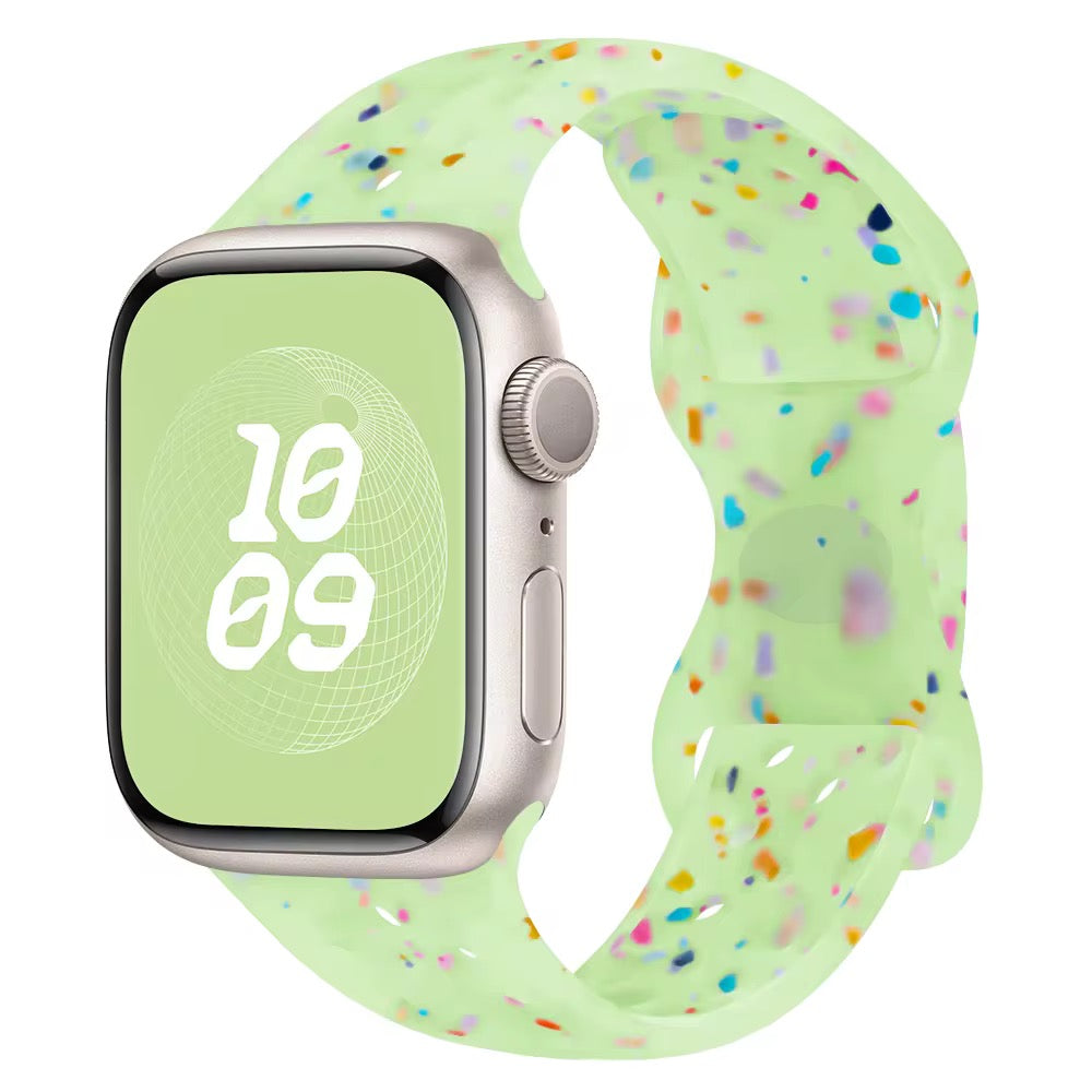 Transparent Confetti Pattern Silicone Smartwatch Band